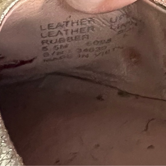 Tory Burch Reva Gold Ballet Flats Leather Metal Logo Medallion Size 5 - Picture 9 of 11